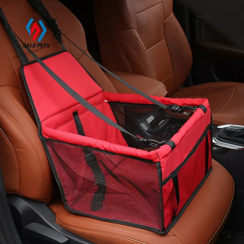 Saiji waterproof portable folding travel red grey pink cat dog car booster seat pet carrier cage