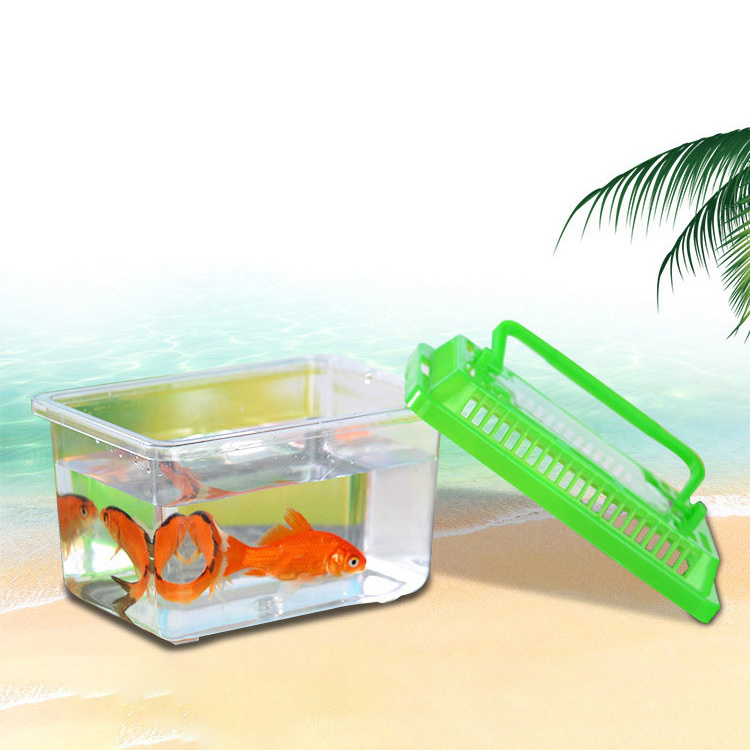 High quality plastic material portable transparent turtle tank gold fish tank Reptile breeding pet transport box