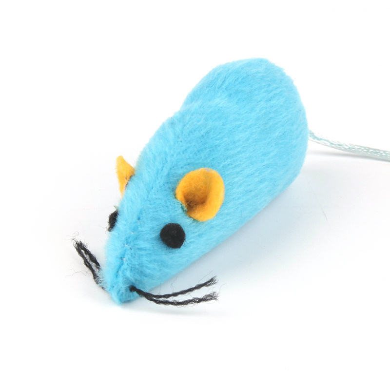 Sky blue plush mouse pet toy soft comfortable eco-friendly bite resistant cat interactive sounding molalr toys