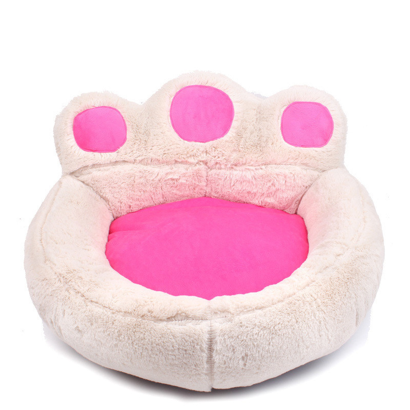 Creative Bears Paw Puppy Cat Bed Soft Plush Dog Beds Nest Warm Kennel Pet Bed Sofa Small Dog Cushion Basket Shape Winter Animal