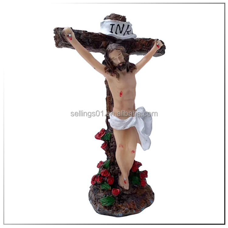 New Religious Church resin Catholic Jesus Portrait Home Decoration Gifts Jesus cross statue