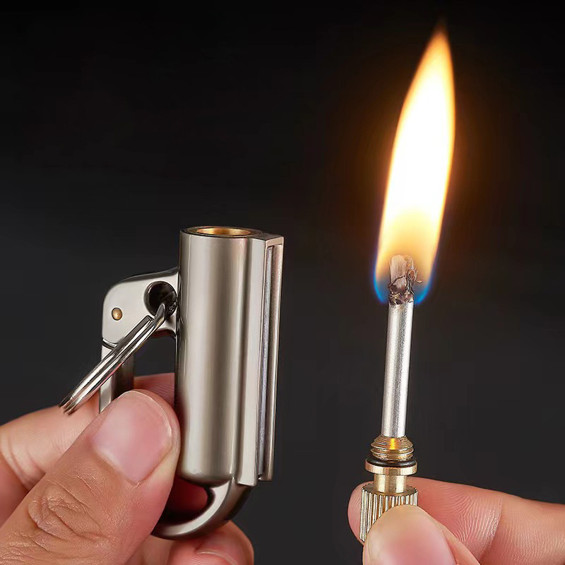 Multi-function Metal Ten thousand Match Lighter Keychain Old-fashioned Kerosene Lighter Waterproof Matchstick Lighter