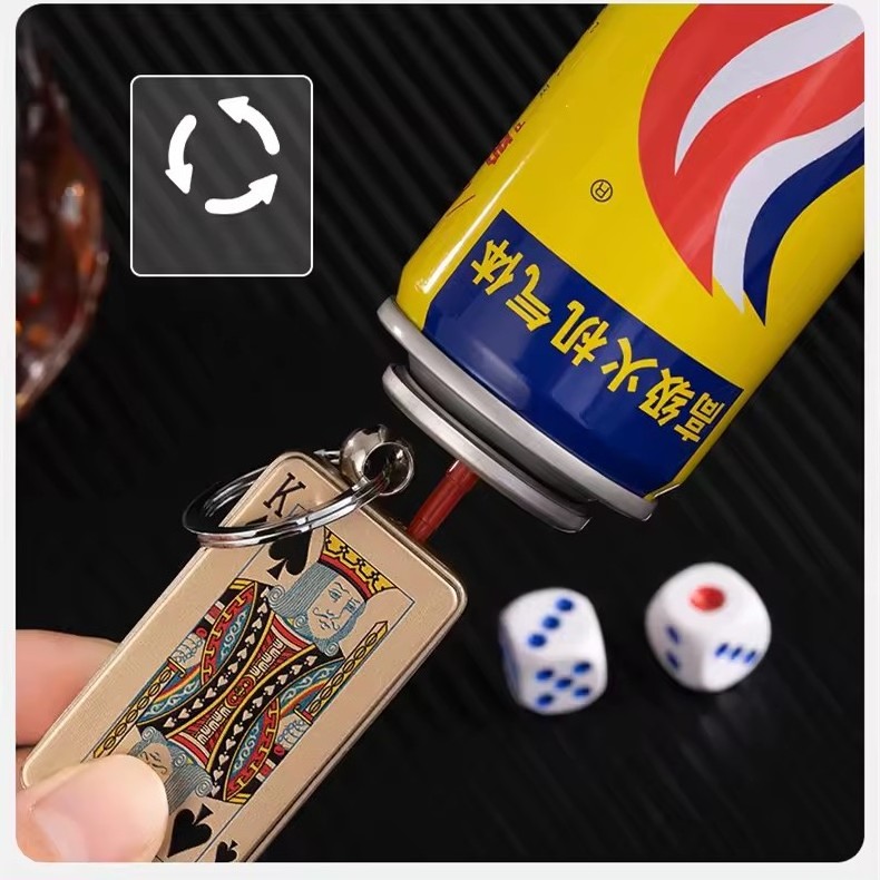 2024 Hot Selling Key Chain Poker Card Shaped Lighter Windproof Playing Card Lighter Cheap Playing Card Lighter