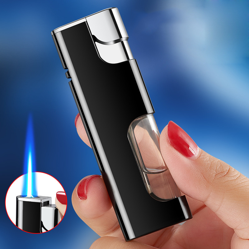 2024 Creative Metal Silver Lighters Wholesale Metal Lighter Cigarette Gas Windproof Reusable Metal Lighter