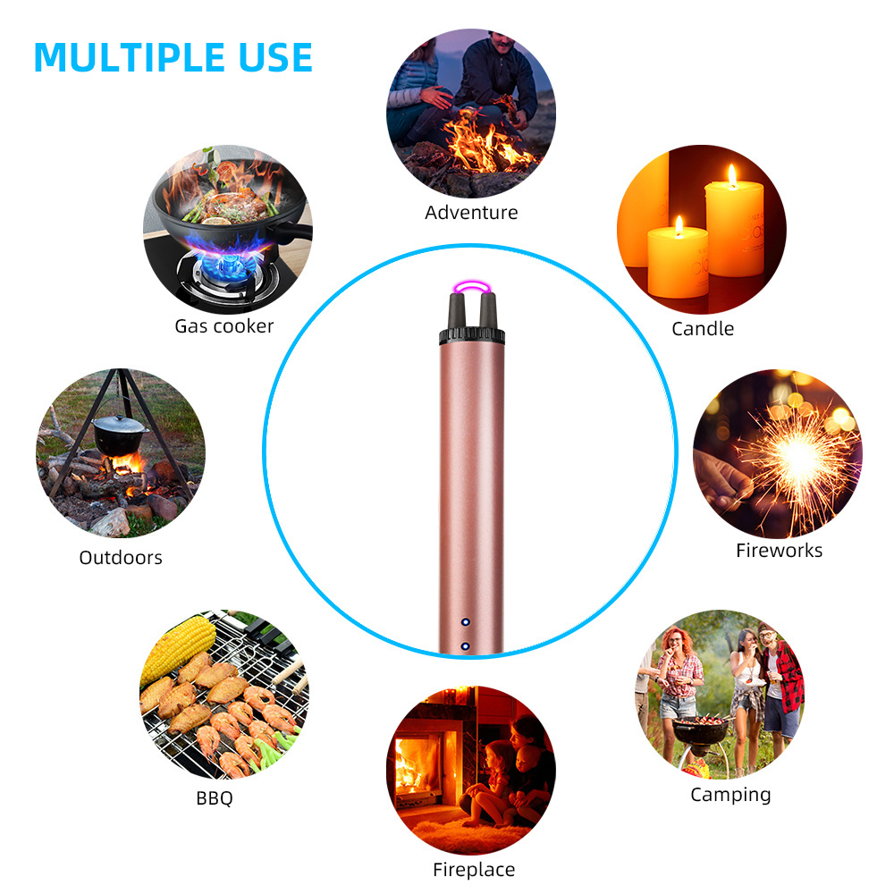 Electric Arc Lighter USB Rechargeable electronic windproof kitchen stove usb rechargeable flameless arc lighter for camping