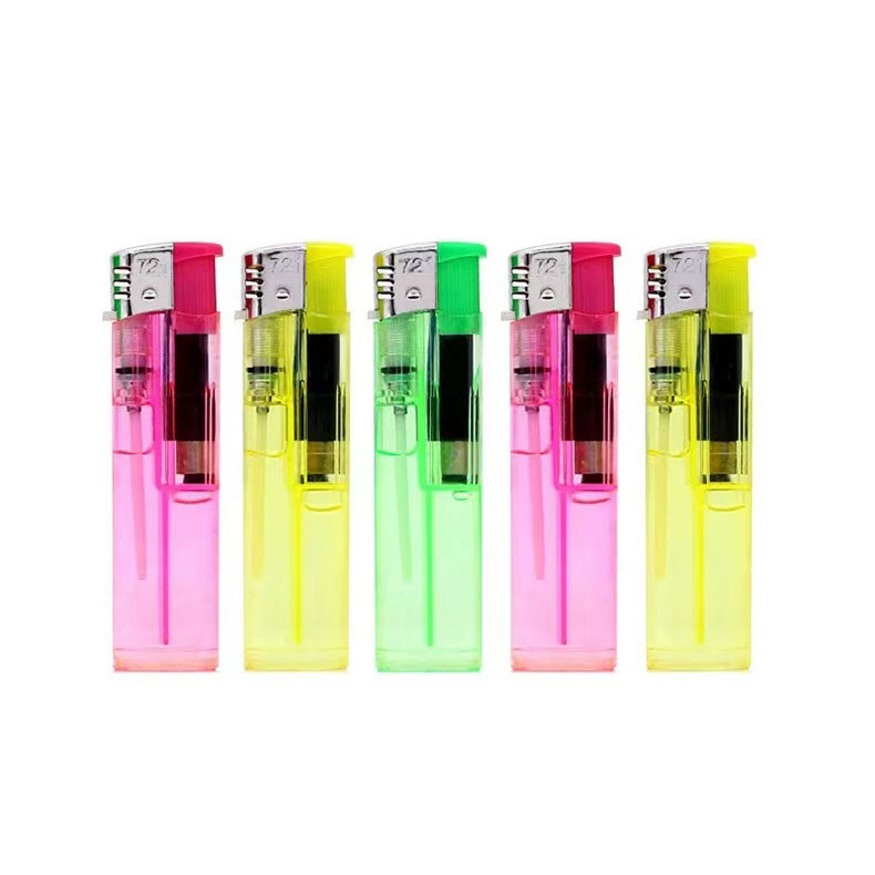 Factory Price Plastic Body Cigarette Gas Lighter Tobacco Smoking Transparent Lighters Plastic Lighter Wholesale