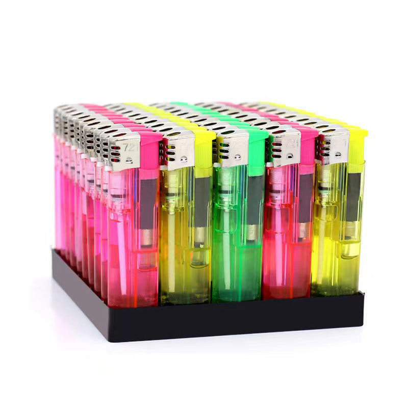 Factory Price Plastic Body Cigarette Gas Lighter Tobacco Smoking Transparent Lighters Plastic Lighter Wholesale