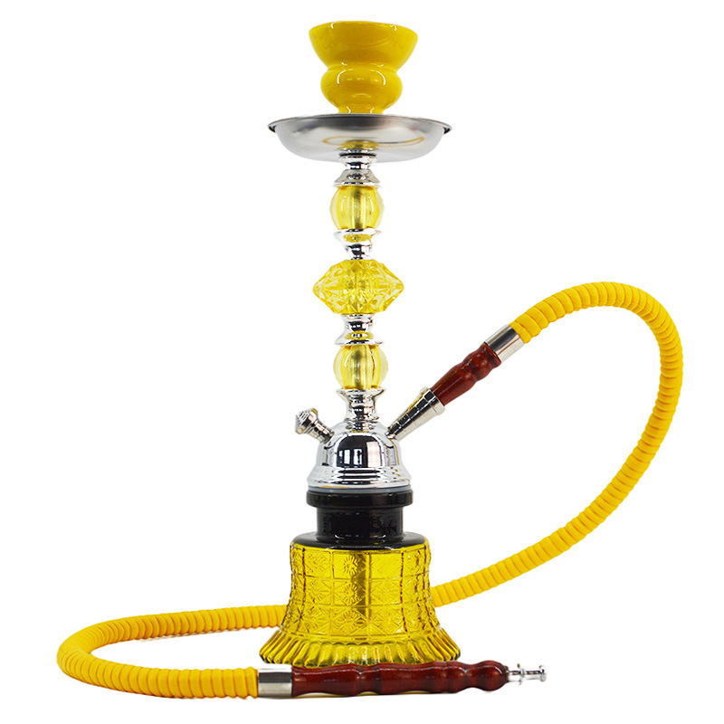 Wholesale Cheap Hookah Smoking  Accessories Saudi arabia colourful Hookah Double Pipes Red Small Glass Shisha Hookah