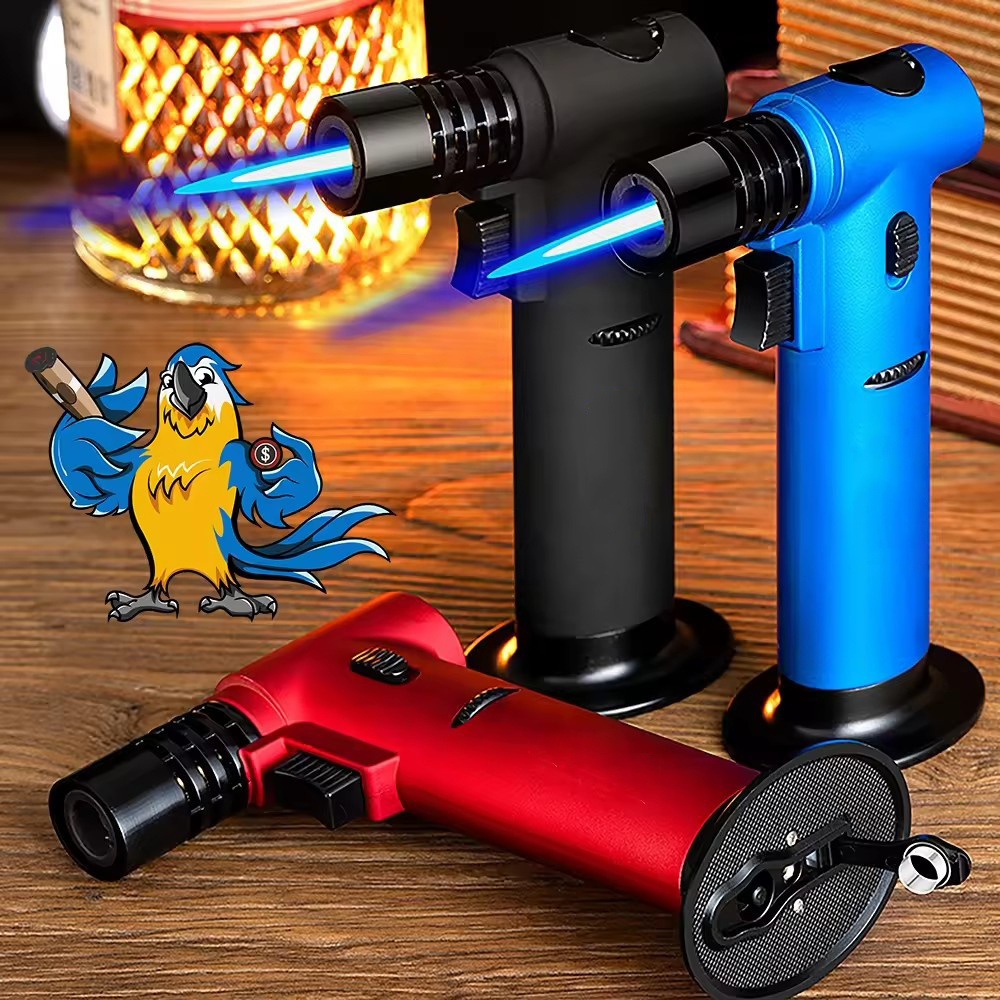 Multi functional Cigar Spray Gun with Cigar Needle Large Cigarette Lighter with Safety Lock Windproof Cigar Lighter