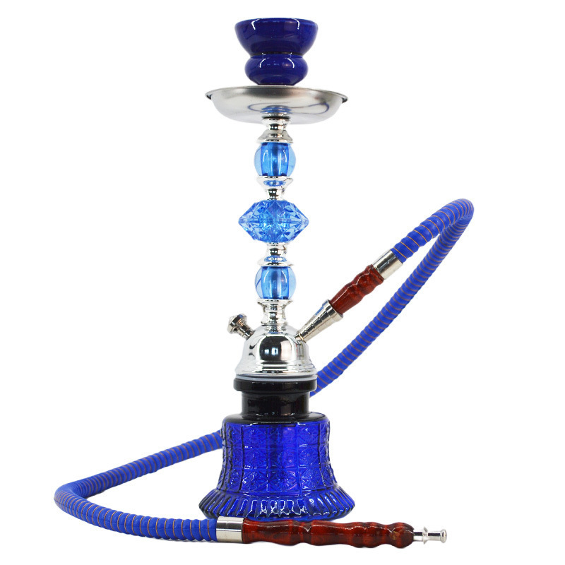 Wholesale Cheap Hookah Smoking  Accessories Saudi arabia colourful Hookah Double Pipes Red Small Glass Shisha Hookah