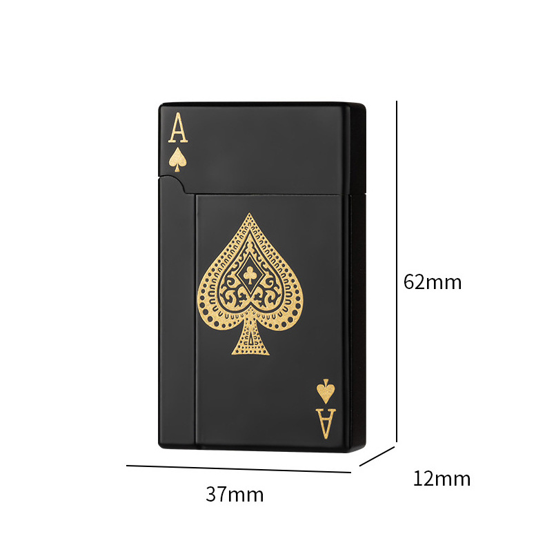 Hot Selling Key Chain Lighter Flipping Hand Slide Blue Flame Poker Chinese Lighters Cigarette Case with Electric Lighter