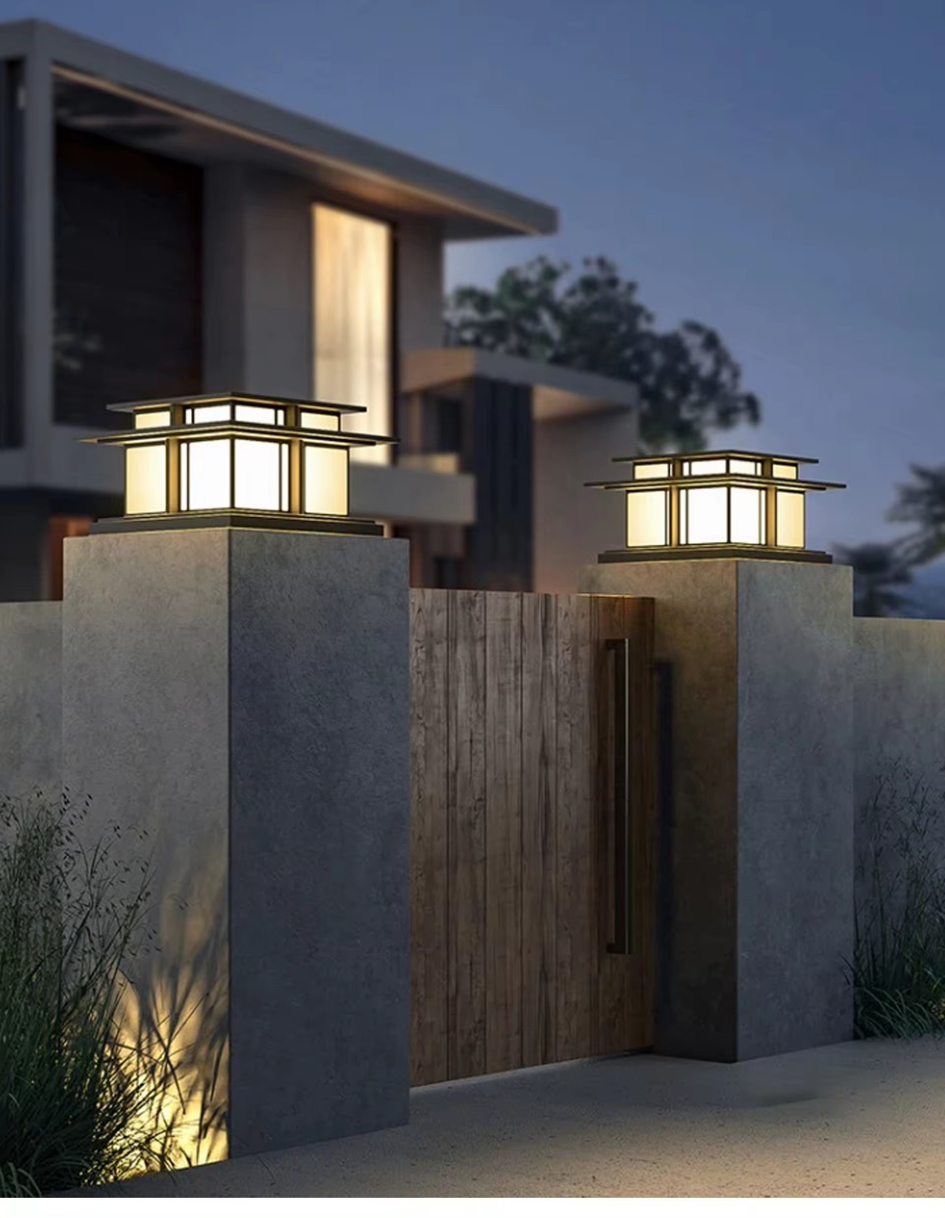 Pillar Light Outdoor Patio Gate Pillar Light Solar Villa Gate Fence Lights