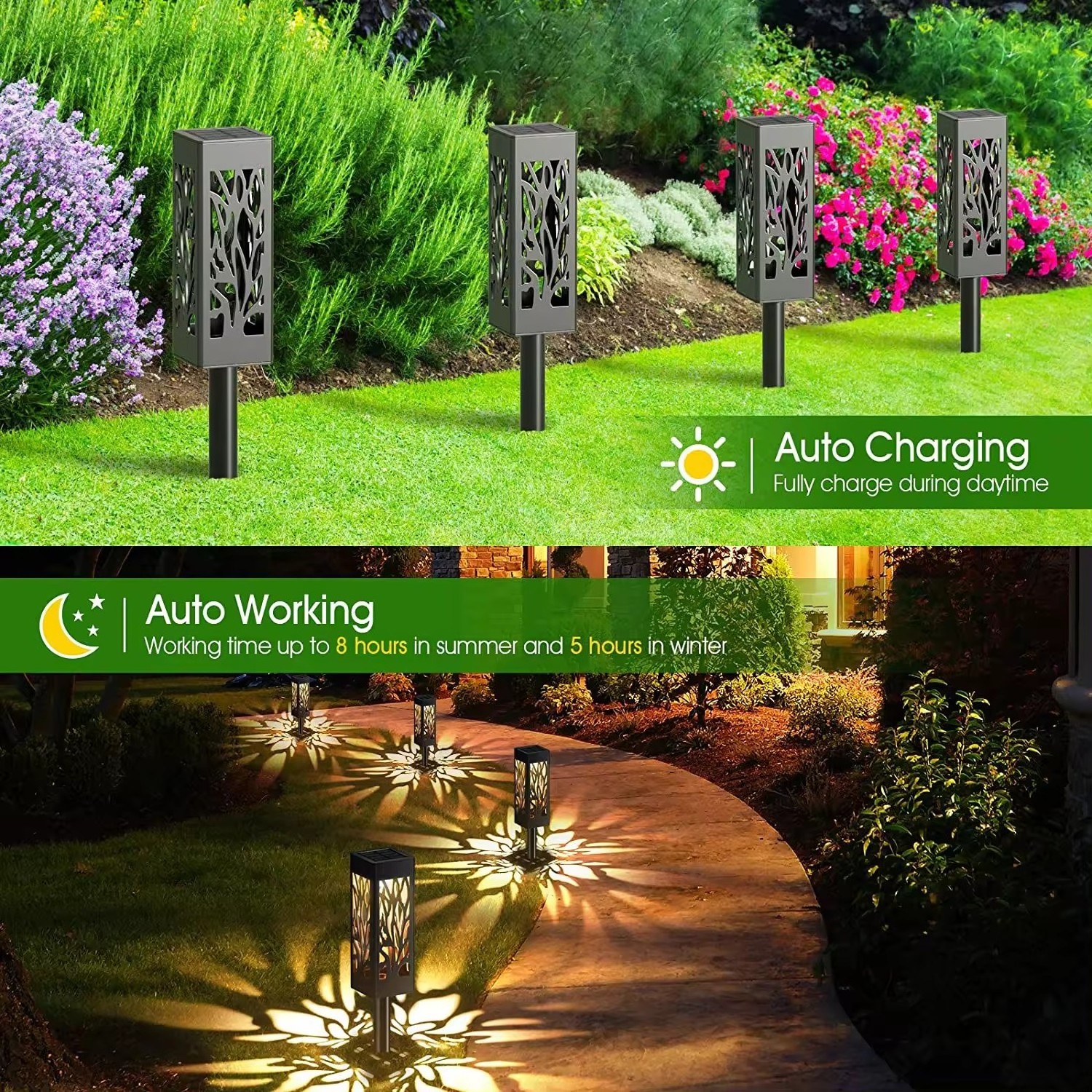 Hollow Solar Lawn Light Leaf Hollow Design Landscape Outdoor Waterproof Lighting For Garden Patio Lawn