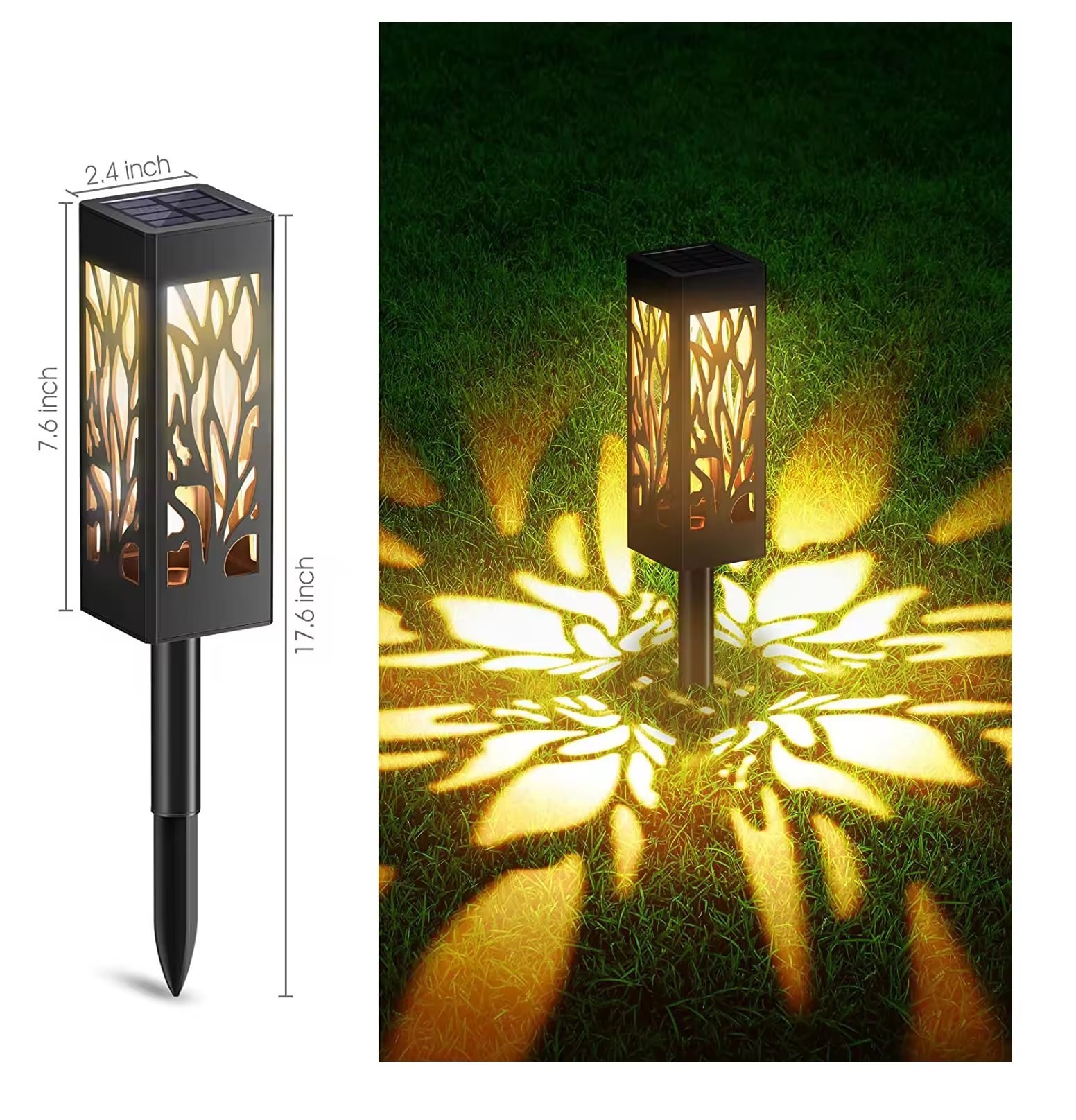 Hollow Solar Lawn Light Leaf Hollow Design Landscape Outdoor Waterproof Lighting For Garden Patio Lawn