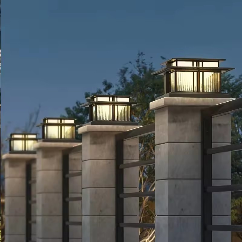 Solar Fence Pillar Light Chinese Gate Pillar Light Waterproof Villa Pillar Garden Outdoor Landscape Lights