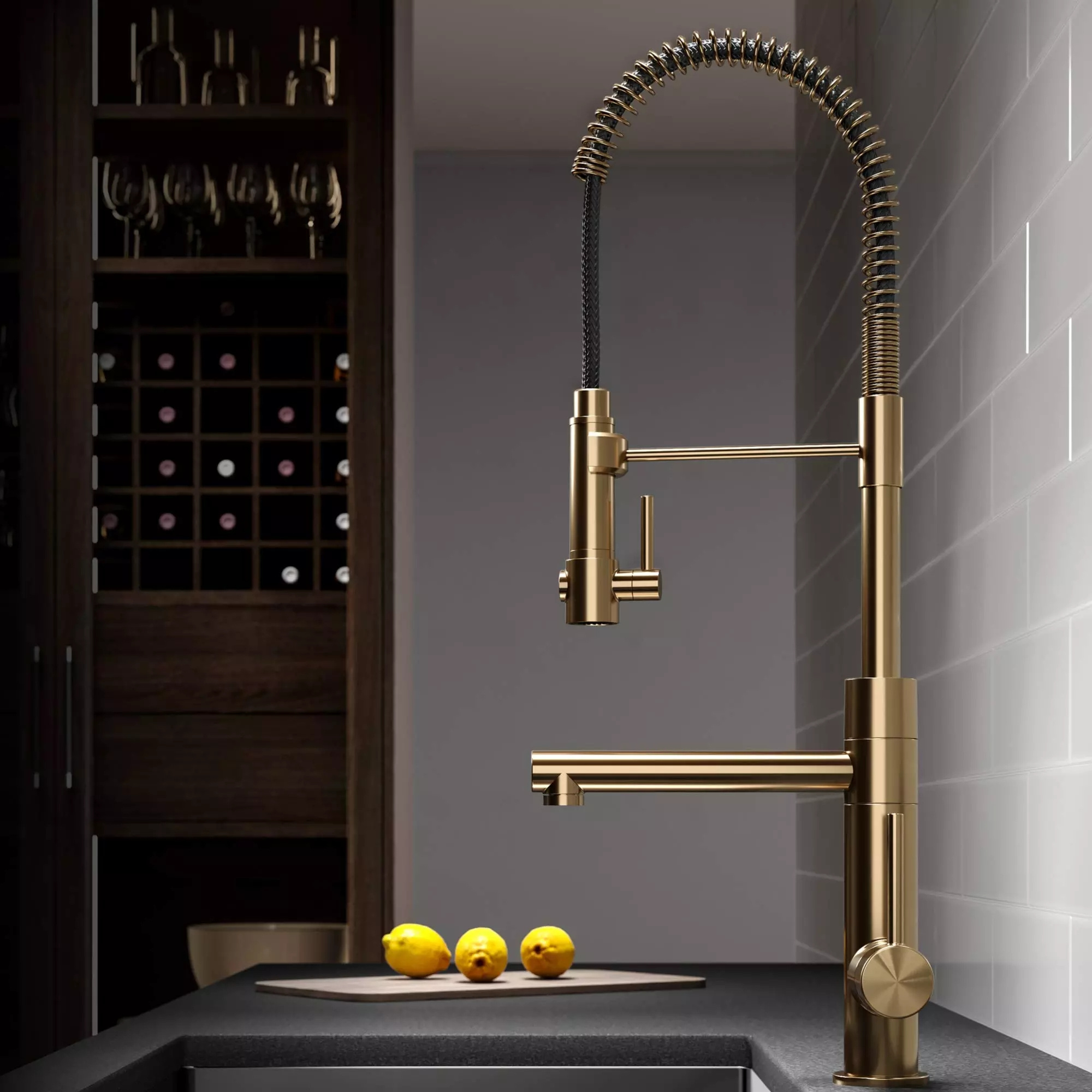 Gold and black 360 rotating 2022 modern deck mounted pullout kitchen mixer tap pull out luxury kitchen sink faucet with sprayer