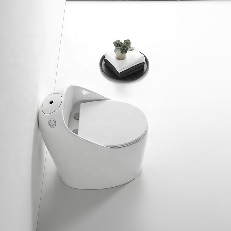 Egg shaped WC toilets modern design s trap Siphon Jet Flushing one piece ceramic toilet