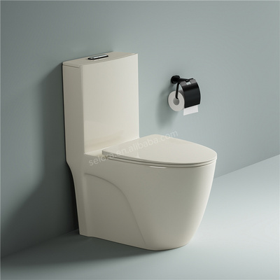 New style sanitary ware hotel bathroom modern rimless washdown ceramic inodoro wc toilet bowl one piece ivory color toilet