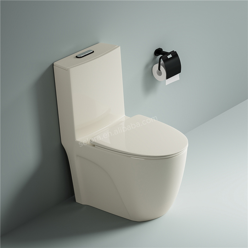 New style sanitary ware hotel bathroom modern rimless washdown ceramic inodoro wc toilet bowl one piece ivory color toilet