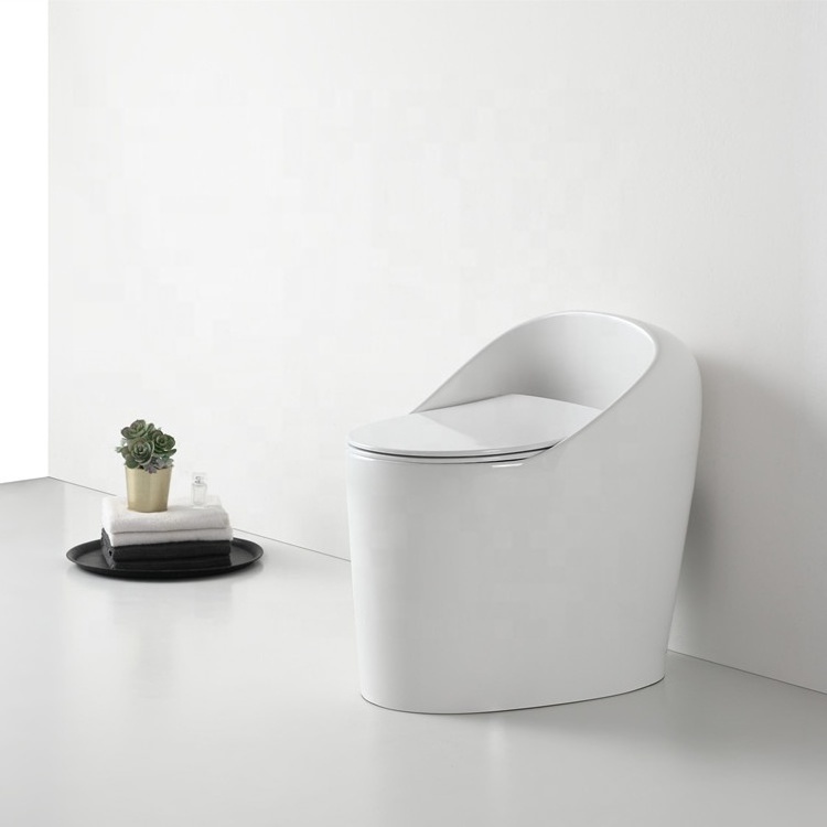 Egg shaped WC toilets modern design s trap Siphon Jet Flushing one piece ceramic toilet