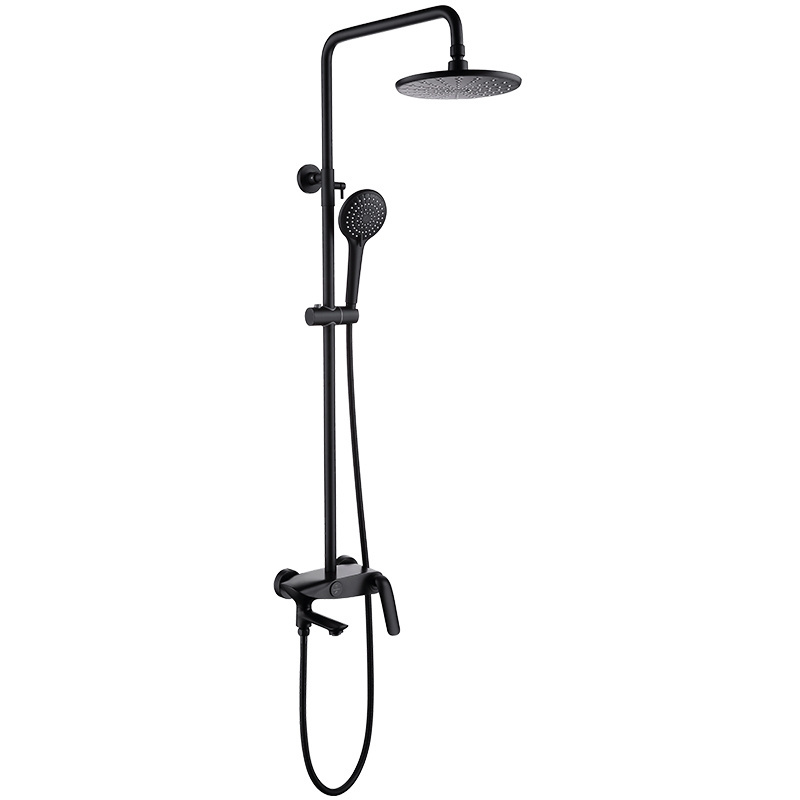 New design wholesale luxury hotel wall mounted shower set chrome black bath shower faucets