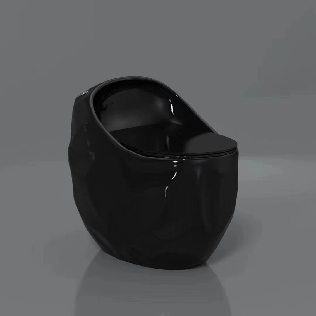 Unique egg shape stone design 2023 new bathroom sanitary ware round s trap one piece toilet commode ceramic wc toilet bowl