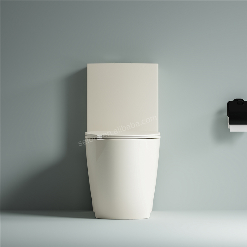 New style sanitary ware hotel bathroom modern rimless washdown ceramic inodoro wc toilet bowl one piece ivory color toilet