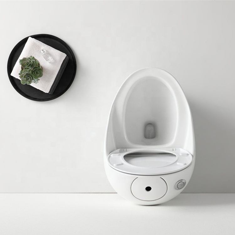 Egg shaped WC toilets modern design s trap Siphon Jet Flushing one piece ceramic toilet