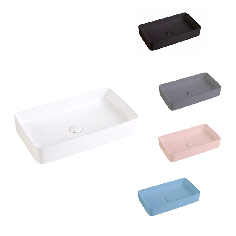 Sanitary Ware Washroom Rectangular Thin-Edged Vanity Ceramic Sinks Art Basin Counter Top Wash Basin Bathroom Sink