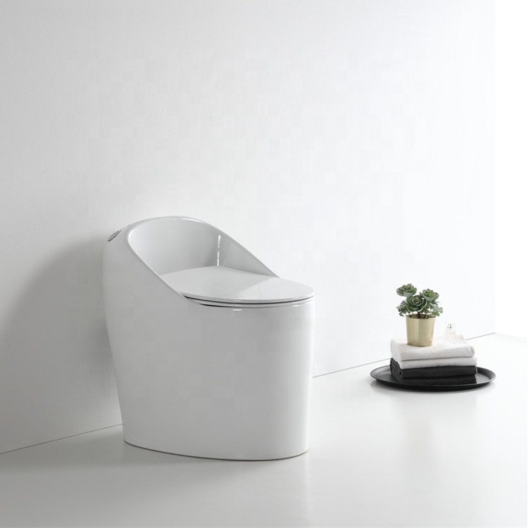 Egg shaped WC toilets modern design s trap Siphon Jet Flushing one piece ceramic toilet