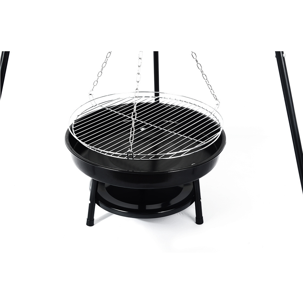 SELOWO Charcoal Outdoor BBQ Hanging Fire Pit Swing Barbecue Grill Hanging Tripod Cooking Grill With Fire Bowl