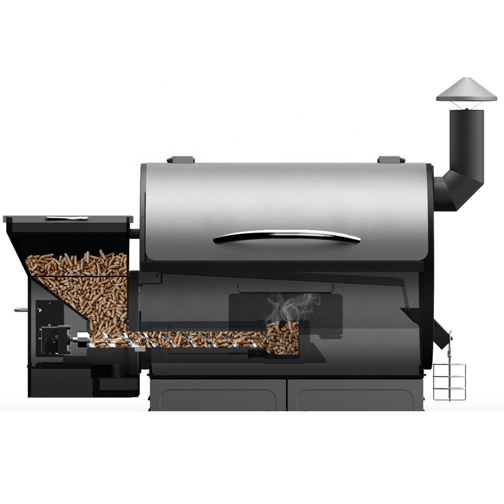 SELOWO Wood pellet smoker bbq grill with color screen wifi controller barbecue master wood pellet grill