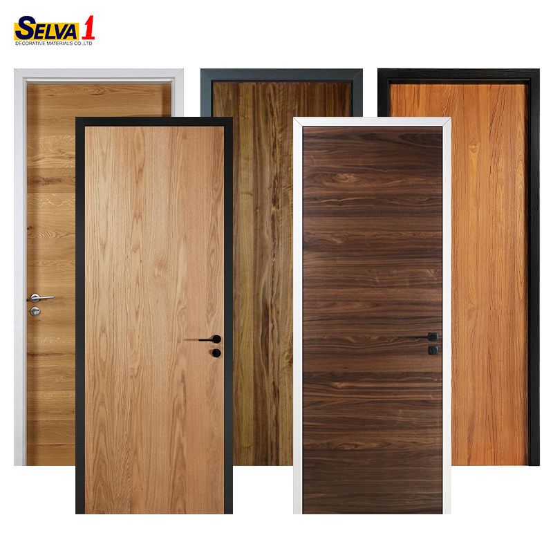 high quality modern design natural wood veneer wood flush door interior door for  house  and office room