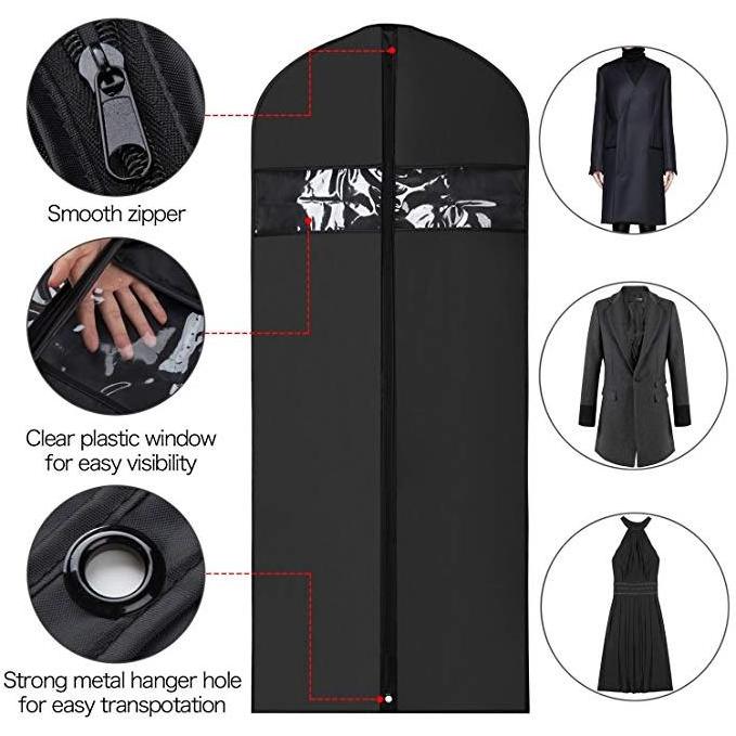 60 inches Garment Bag Suit Bag for Storage and Travel , Anti-Moth Protector,Washable Suit Cover for Dresses, Suits, Coats,