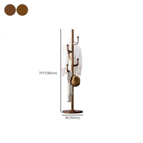 Popular modern rotating solid wooden floor standing coat rack coat hanger