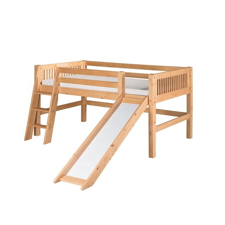 2018 popular design ink color wooden kids bunk bed