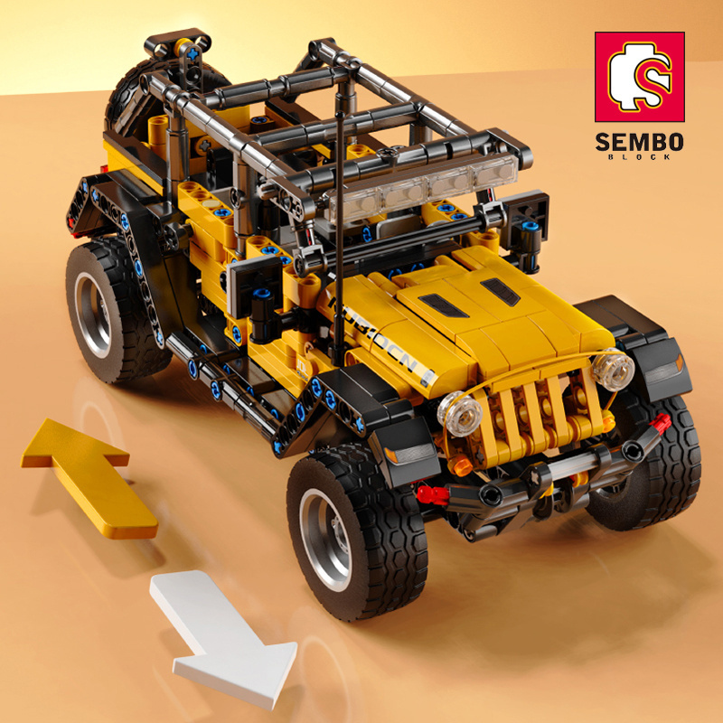 SEMBO BLOCK 701608 601Pcs Educational Diy Kids Toys Boys Model Bricks Kit SUV Wrangler Assembling Boys Building Block Car Sets