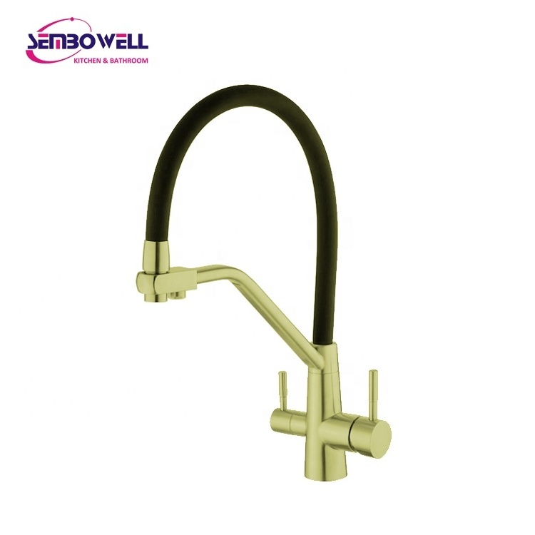 New Three Way Filter Kitchen Sink Mixer Kitchen Faucets With Purified Water Stainless Steel With Flexible Spout Hose