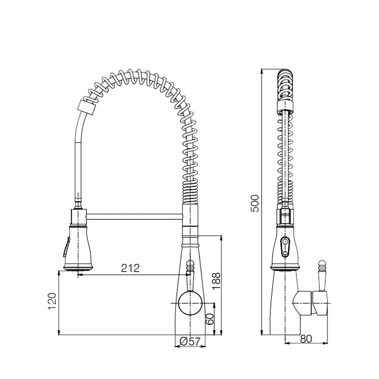 Stainless Steel Pull Out Pull Down Spring Kitchen Faucet Kitchen Sink Mixer Goose Neck Kitchen Faucet