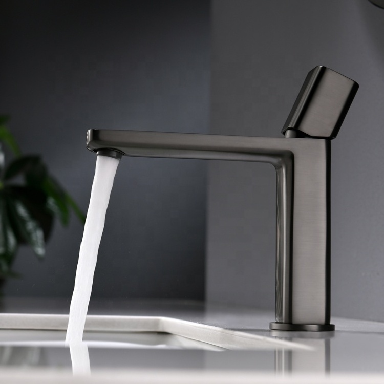 Watermark Brass Basin Mixer Square Design Deck Mounted Tapware Single Handle Bathroom Faucet Lavatory Faucet