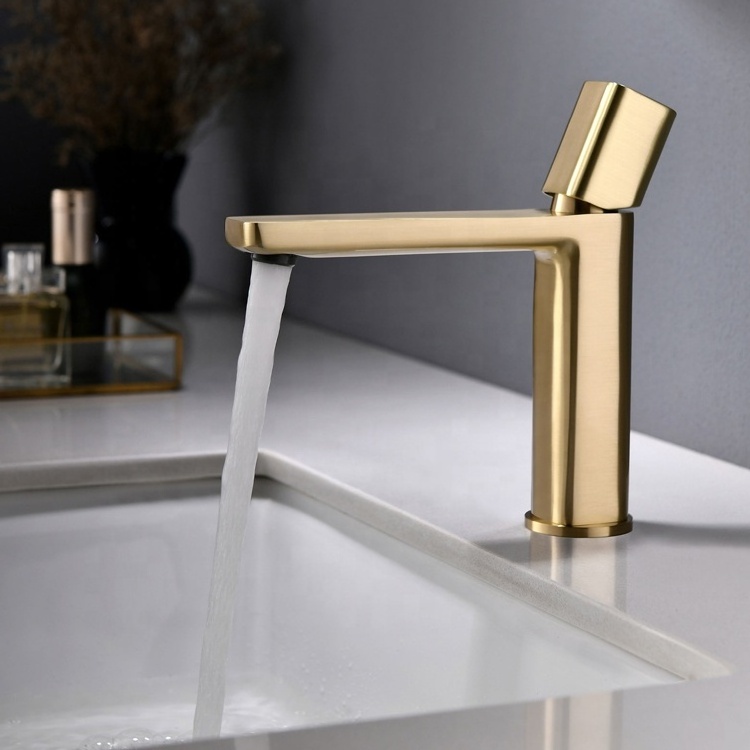 Watermark Brass Basin Mixer Square Design Deck Mounted Tapware Single Handle Bathroom Faucet Lavatory Faucet