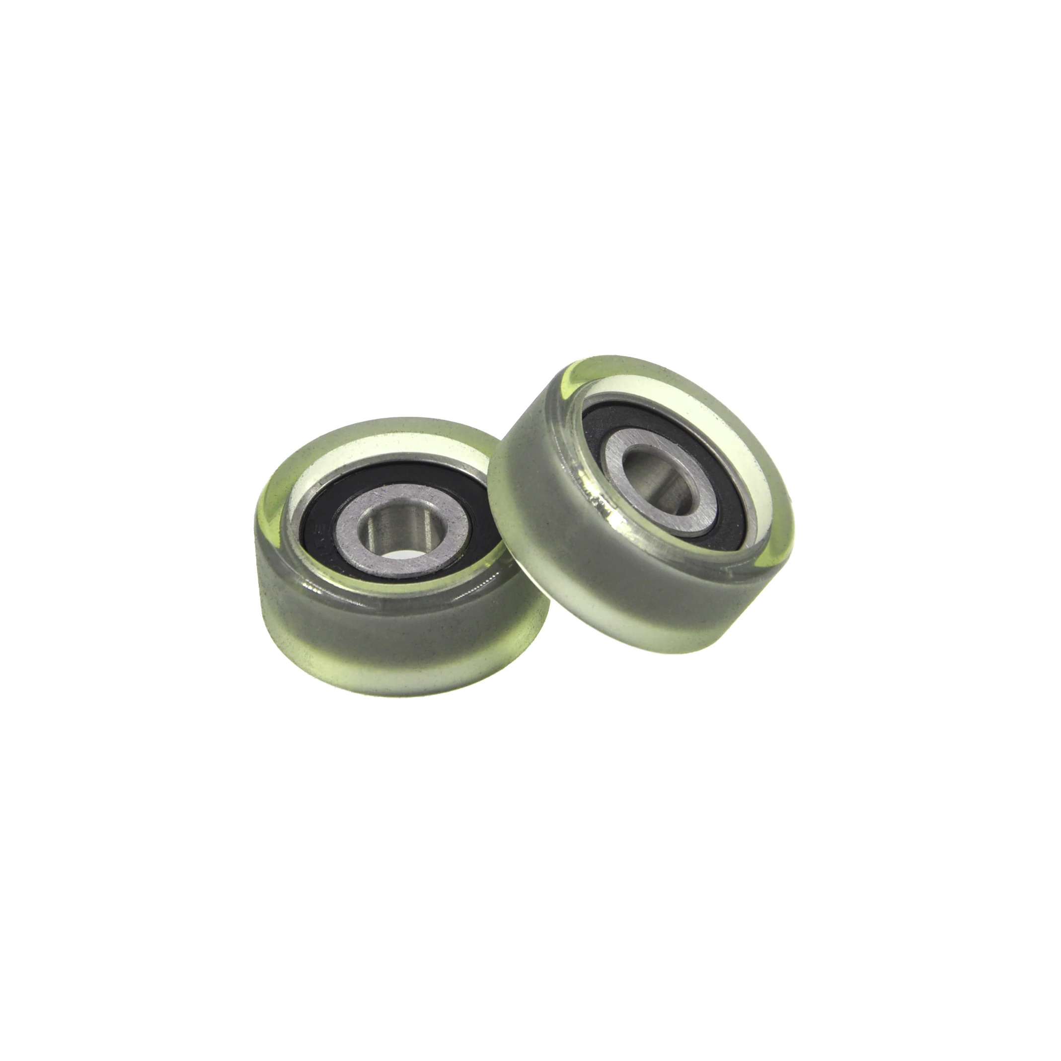 SEMEI pu rubber coated roller small pulley bearing wheels PU620036-16 10x36x16mm polyurethane roller wheel for sliding door