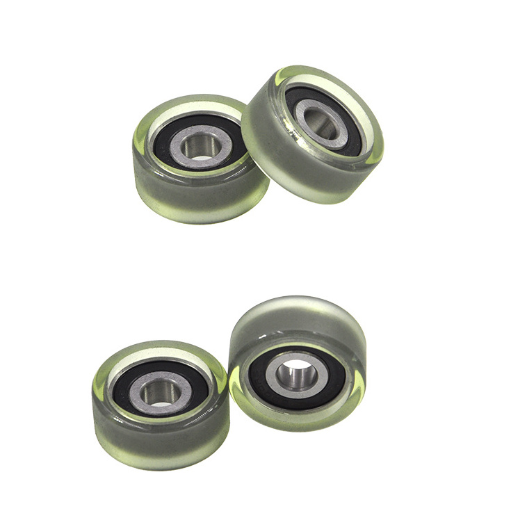 SEMEI pu rubber coated roller small pulley bearing wheels PU620036-16 10x36x16mm polyurethane roller wheel for sliding door