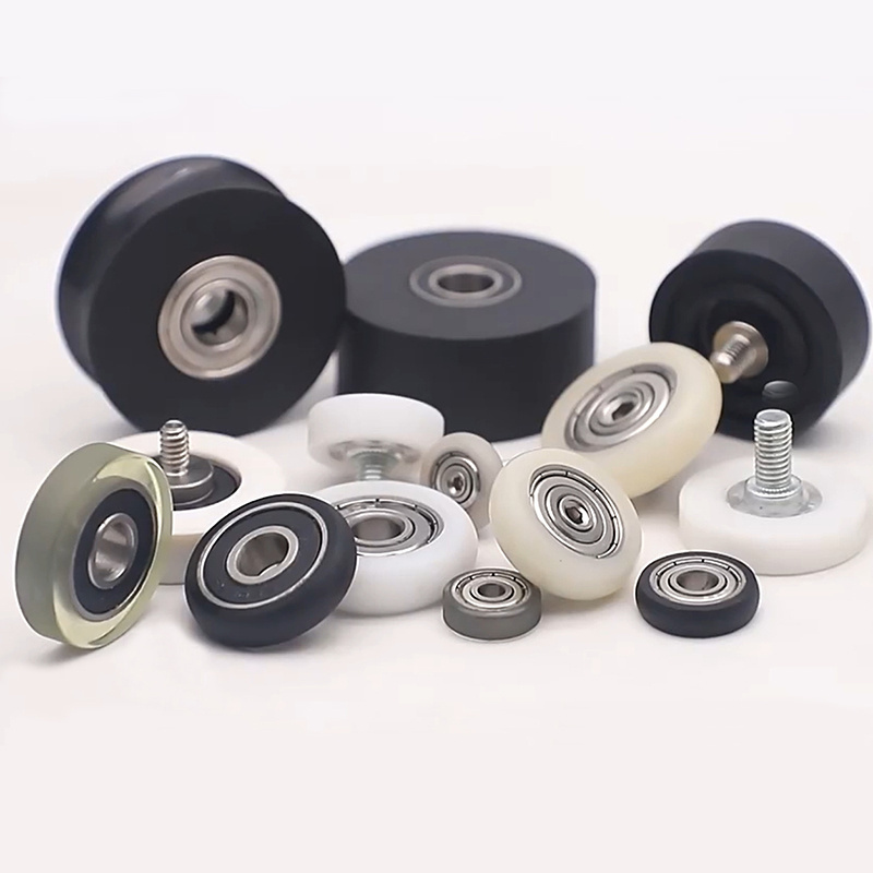 SEMEI PU 4x16x5mm Bearing Roller Small Pulley Wheels Manufacturer Polyurethane Rubber Groove Coated Roller With 604 608 Bearings