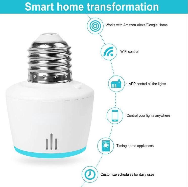 Smart Bulb Socket Wifi Light Bulb Socket Intelligent Home Remote control Smart Light Bulb Socket Compatible