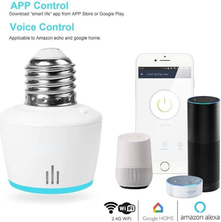 Smart Bulb Socket Wifi Light Bulb Socket Intelligent Home Remote control Smart Light Bulb Socket Compatible