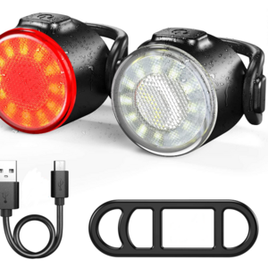 Bike Lights Set, USB Rechargeable Bicycle Safety Lights - Easy to Mount & Remove/6 Modes, Commuting/Road Cycling LED Bike Lights