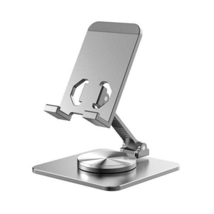 Foldable Cell Phone Stand for Desk 360 Rotation Adjustable Portable Aluminum Metal Phone Holder for All Phone iPhone iPad Tablet