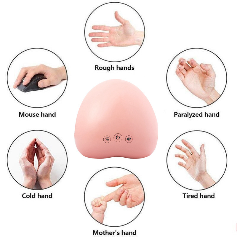 Wireless Palm Finger Acupoint Massager With Heating Hot Compress Rechargeable Portable Air Compression Electric Hand Massager