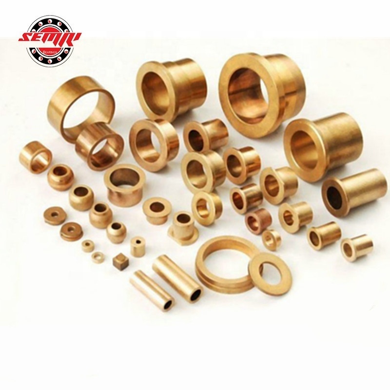 Customized Self Lubricating Straight or flanged Graphite Lubricating Oilless Bronze Brass Copper Sleeve Bearing Bushing